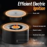 Electric Whiskey Smoker Kit – Old Fashioned Drink Smoker Kit with Heating Rod, Aluminum Alloy Body & 6 Wood Chips – USB Rechargeable, No Butane (Matt Black)