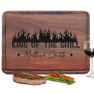 Personalized BBQ Cutting Board Gift, Men Christmas Gifts for Dad, Grandpa, Son, Husband, Best Grill Gift Top Christmas Gifts 2025 for Mens Cooking Gifts for Grillers, Papa's Grilling Plate Made in USA