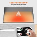 HTTSICHI 14’’ Commercial Electric Griddle - Electric Cast Iron Griddle w/Stainless Steel Material and Non-Stick, 110V Commercial Griddle w/ 1/2" Thick Iron Cooking Plate for Indoor and Restaurant