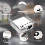 HTTSICHI 14’’ Commercial Electric Griddle - Electric Cast Iron Griddle w/Stainless Steel Material and Non-Stick, 110V Commercial Griddle w/ 1/2" Thick Iron Cooking Plate for Indoor and Restaurant