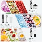 Colarlemo 1800W Immersion Blender Handheld 4-in-1 Hand Blender Stick for Ice Crushing Smoothie, Baby Food, Soup, 8 Speed Hand Mixer Turbo Boost Stainless Steel Blade with Whisk, Chopper, Beaker