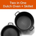COMMERCIAL CHEF 5-Quart Cast Iron Dutch Oven with Skillet Lid