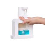 Cute Automatic foaming Soap Dispenser, White, Sensor Hand sanitizer Dispenser Wall Mount for Bathroom& Kitchen Kids Rechargeable countertop refillable soap Dispenser touchless with Tray(White)
