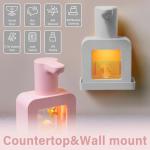 Cute Automatic foaming Soap Dispenser, White, Sensor Hand sanitizer Dispenser Wall Mount for Bathroom& Kitchen Kids Rechargeable countertop refillable soap Dispenser touchless with Tray(White)