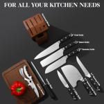XCHIEF PRO 9 Pieces Knife Set with Block, Hand Forged High Carbon Steel Sharp Blade Cooking Knives Set with Holder for Kitchen, Block Chef Knife Set Professional, Best Gifts for Men Women