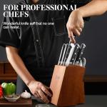 XCHIEF PRO 9 Pieces Knife Set with Block, Hand Forged High Carbon Steel Sharp Blade Cooking Knives Set with Holder for Kitchen, Block Chef Knife Set Professional, Best Gifts for Men Women