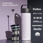 ESPRO P0 Ultralight French Press Coffee Maker for Travel, Vacuum Insulated Stainless Steel, 16 Ounces, Matte Meteorite Black