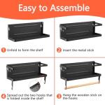 Magnetic Paper Towel Holder for Fridge, Magnetic Spice Rack for Refrigerator, 2-in-1 Foldable Shelf for Side of Refrigerator, Kitchen Countertop Organizers and Wall Mount Storage