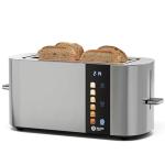 Balter TS-34 4-Slice Toaster, 1400W Stainless Steel with LCD Touch Panel, Built-in Warming Rack, Extra-Wide 1.5" Slots, Safe Cool-Touch Housing, BPA-Free, 6 Browning Levels, Removable Crumb Tray