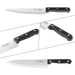 DQELFA 6 Piece Kitchen Knife Set, Stainless Steel Knife Set With Ergonomic Handle, Rustproof, Dishwasher Safe (Black, Fun Food Icons)