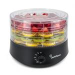 Food Dehydrator FD704M – 5 Tray Adjustable, BPA-Free – 4-Hour Quick Drying, Even Heat, Easy Temp Control – Fruit, Veggie, Meat Jerky Maker (Black)