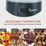 Food Dehydrator FD704M – 5 Tray Adjustable, BPA-Free – 4-Hour Quick Drying, Even Heat, Easy Temp Control – Fruit, Veggie, Meat Jerky Maker (Black)