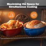 Oval Dutch Oven for Bread Baking, 4.5 Quart Non Stick Enameled Cast Iron Dutch Oven Pot with Lid, Oven Safe Oval Casserole with Lid up to 500°F for Baking, Braising, Stews, Roasting (Blue)