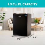 BLACK+DECKER 2.5 Cu. Ft. Compact Refrigerator, ENERGY STAR Certified, Single Door Mini Fridge with Chiller Compartment, Personal Fridge for Home or Dorm Room, R600a Refrigerant, BCRK25B, Black