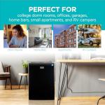BLACK+DECKER 2.5 Cu. Ft. Compact Refrigerator, ENERGY STAR Certified, Single Door Mini Fridge with Chiller Compartment, Personal Fridge for Home or Dorm Room, R600a Refrigerant, BCRK25B, Black