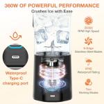 GVODE Personal Blender, Portable Blender for-Smoothies, Shakes, Food Prep, and Frozen Blending, 24oz Large Capacity, BPA Free, Leakproof-Lid and Sip Spout, USB-C Rechargeable, IPX8 Waterproof