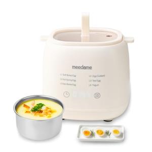 meedome Electric Egg Cooker 6-in-1 with Auto Shut Off, Egg Steamer for Soft/Hard Boiled Eggs, Onsen Tamago, Tea Eggs, Custard, Yogurt Maker (BPA-Free Stainless Steel, Compact for Dorm/Keto Kitchen)