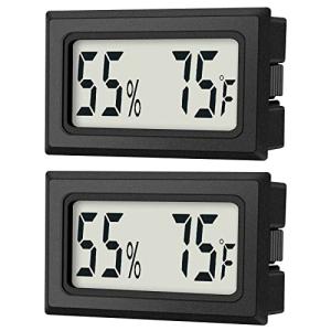 Mini Digital Thermometer 2-Pack Hygrometer Indoor Humidity Monitor Temperature Humidity Gauge Meter with Fahrenheit (℉) for Humidors, Greenhouse, Garden, Cellar, Closet Etc by DWEPTU