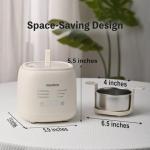 meedome Electric Egg Cooker 6-in-1 with Auto Shut Off, Egg Steamer for Soft/Hard Boiled Eggs, Onsen Tamago, Tea Eggs, Custard, Yogurt Maker (BPA-Free Stainless Steel, Compact for Dorm/Keto Kitchen)