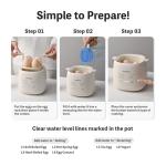 meedome Electric Egg Cooker 6-in-1 with Auto Shut Off, Egg Steamer for Soft/Hard Boiled Eggs, Onsen Tamago, Tea Eggs, Custard, Yogurt Maker (BPA-Free Stainless Steel, Compact for Dorm/Keto Kitchen)