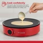 Holstein Housewares 12” Crepe Maker - Adjustable Temperature Control - Nonstick Griddle for Versatile Cooking of Crepes, Quesadillas, Pancakes, Eggs, Bacon & More - Easy to Clean - Indicator Lights