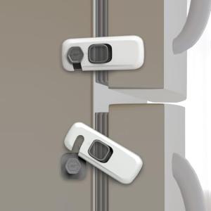 Heart of Tafiti 5 Pack Fridge Lock, Child Proof Refrigerator Lock, French Fridge Door Latches, Baby Safety Locks for Cabinet, Cupboard, Drawers, Oven, Closet, Strong Adhesive-Easy to Install, Grey