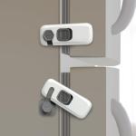 Heart of Tafiti 5 Pack Fridge Lock, Child Proof Refrigerator Lock, French Fridge Door Latches, Baby Safety Locks for Cabinet, Cupboard, Drawers, Oven, Closet, Strong Adhesive-Easy to Install, Grey