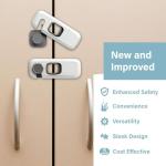 Heart of Tafiti 5 Pack Fridge Lock, Child Proof Refrigerator Lock, French Fridge Door Latches, Baby Safety Locks for Cabinet, Cupboard, Drawers, Oven, Closet, Strong Adhesive-Easy to Install, Grey