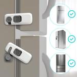 Heart of Tafiti 5 Pack Fridge Lock, Child Proof Refrigerator Lock, French Fridge Door Latches, Baby Safety Locks for Cabinet, Cupboard, Drawers, Oven, Closet, Strong Adhesive-Easy to Install, Grey