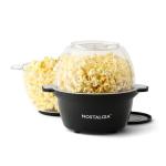 Nostalgia Non Stick Stirring Popcorn Maker for 8 Cups of Theatre Style Popcorn with Hot Oil - Dual-Use Lid & Serving Bowl - Quick Heat Technology & Cool Touch Handles - Ez Store - Black
