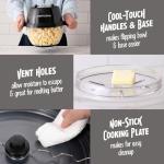 Nostalgia Non Stick Stirring Popcorn Maker for 8 Cups of Theatre Style Popcorn with Hot Oil - Dual-Use Lid & Serving Bowl - Quick Heat Technology & Cool Touch Handles - Ez Store - Black