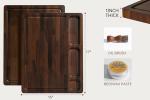 THETCHRY Walnut Cutting Boards For Kitchen, Wooden End Grain Cutting Board with Handle, Dark Walnut Chopping Board Double Sided Charcuterie Boards For Meat, Vegetables, Fruits, Cheese, 17”X13” X1”