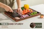 THETCHRY Walnut Cutting Boards For Kitchen, Wooden End Grain Cutting Board with Handle, Dark Walnut Chopping Board Double Sided Charcuterie Boards For Meat, Vegetables, Fruits, Cheese, 17”X13” X1”