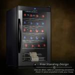 Nutrichef 24 Bottle Wine Fridge | Single Zone Wine Chiller | Adjustable Temperature Control 41°F to 64°F | Ultra Quiet Operation | Wine Cooler For Home & Office | Free Standing 29x16x17 IN
