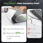 FYY Heat-resistant Mat for Food Warming Mats - 23×15.4 inch Tables Protected, Up to 50% Temperature Block, Foldable and Space-Saving, Waterproof, Oil-Resistant (Not Include Food Warming Mat)