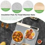 FYY Heat-resistant Mat for Food Warming Mats - 23×15.4 inch Tables Protected, Up to 50% Temperature Block, Foldable and Space-Saving, Waterproof, Oil-Resistant (Not Include Food Warming Mat)