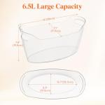 Lifewit 6.5L Ice Bucket for Parties 2 Pcs (in 1 Package), Portable Drink Bucket for Cocktail Bar, Plastic Champagne Cooler for Beverage/Wine/Beer, Mimosa Bar Supplies Chiller Tub with Scoop