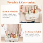 Lifewit 6.5L Ice Bucket for Parties 2 Pcs (in 1 Package), Portable Drink Bucket for Cocktail Bar, Plastic Champagne Cooler for Beverage/Wine/Beer, Mimosa Bar Supplies Chiller Tub with Scoop