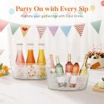 Lifewit 6.5L Ice Bucket for Parties 2 Pcs (in 1 Package), Portable Drink Bucket for Cocktail Bar, Plastic Champagne Cooler for Beverage/Wine/Beer, Mimosa Bar Supplies Chiller Tub with Scoop