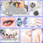 MotBach 100 Pcs 5g Empty Plastic Containers with Black Lids,Mini Makeup Sample Containers, Small Sample Pot Jars Round Cosmetic Jars with Mini Spatulas for Liquid Sample Powder Creams Lotions