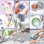 MotBach 100 Pcs 5g Empty Plastic Containers with Black Lids,Mini Makeup Sample Containers, Small Sample Pot Jars Round Cosmetic Jars with Mini Spatulas for Liquid Sample Powder Creams Lotions