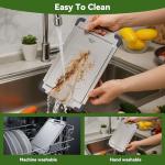 Stainless Steel Cutting Board, Double Sided Food Gradable Steel Cutting Boards for Kitchen with 2 Cleaning Scrapers, Metal Cutting Board with Grooves for Fruits (Large)