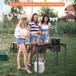 ADREAK 2 Burner Gas Stove, High Pressure Outdoor Propane Burner with Detachable Legs, 150,000 BTU Camping Stove Outdoor Burner with 0-20 PSI Regulator for Camping, Backyard, Outdoor Cooking