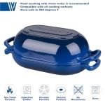 VORRINGARD Enameled Cast Iron Sourdough Bread Oven, Dutch Oven, Loaf Cast Iron Bread Pan for Homemade Bread Baking, Meatloaf Pan with Lid, 5QT, Blue