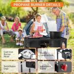 ADREAK 2 Burner Gas Stove, High Pressure Outdoor Propane Burner with Detachable Legs, 150,000 BTU Camping Stove Outdoor Burner with 0-20 PSI Regulator for Camping, Backyard, Outdoor Cooking