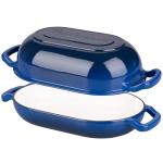 VORRINGARD Enameled Cast Iron Sourdough Bread Oven, Dutch Oven, Loaf Cast Iron Bread Pan for Homemade Bread Baking, Meatloaf Pan with Lid, 5QT, Blue