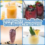 Party Ice Slushie Machine for Home with 10 Cups & Spoon Straws, Turn Any Sugary Drinks into Slushie, Countertop Slushie Maker Frozen Drink Machine for Kitchen, Aqua