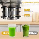 Cold Press Juicer with 5.8" Extra Wide Feed Chute - Slow Masticating Juicer Machine for Whole Fruits & Vegetables - High Juice Yield, Self Feeding, Easy to Clean & Assemble