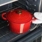 Crock Pot Artisan 6-Quart Round European Enameled Cast Iron Dutch Oven Pot With Lid -Gradient Red