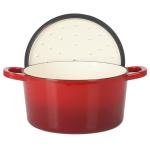 Crock Pot Artisan 6-Quart Round European Enameled Cast Iron Dutch Oven Pot With Lid -Gradient Red
